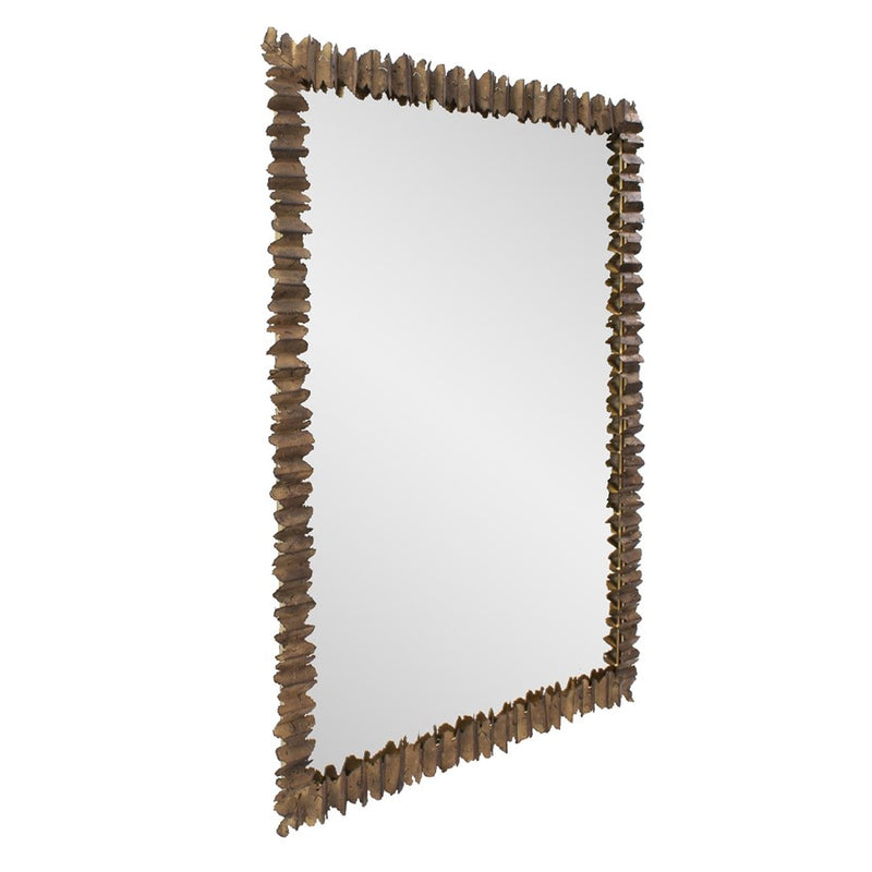 Howard Elliott Alberto Gio Salvaged Metal Bronzed Mirror, Bronze