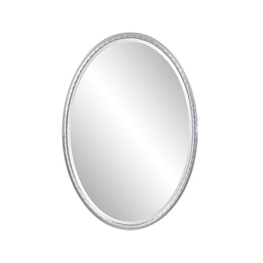 Howard Elliott Laid Rope Silver Oval Mirror, Bright Silver - 170033