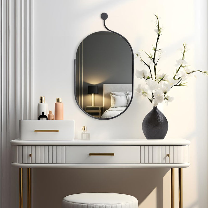 Howard Elliott Hudson Rectangular Metal Mirror, Black