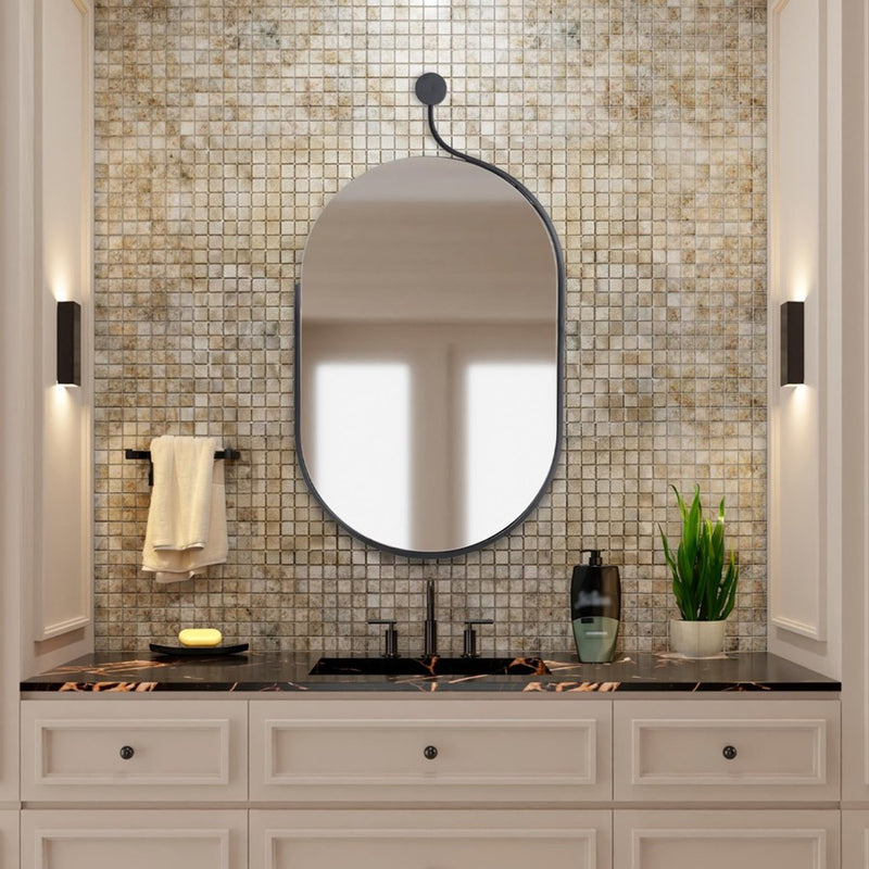 Howard Elliott Hudson Rectangular Metal Mirror, Black