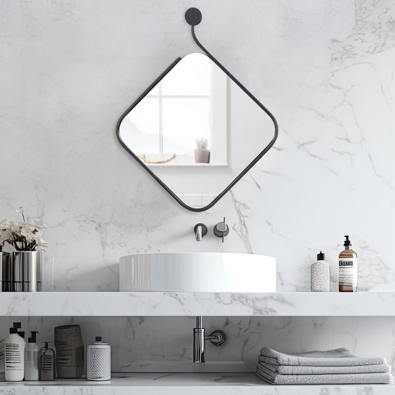 Howard Elliott Hudson Squared Metal Mirror, Black