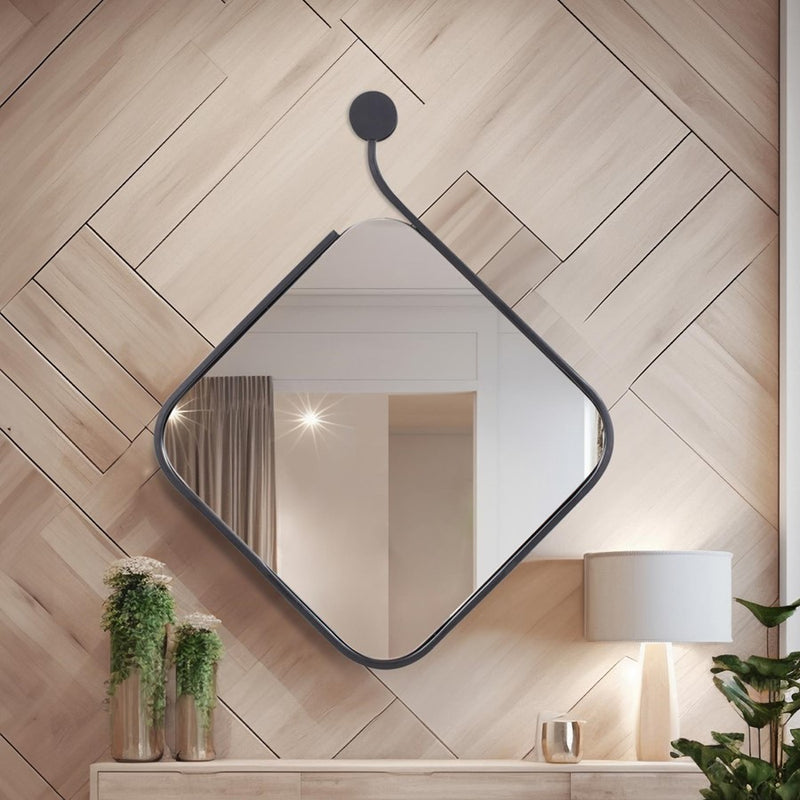 Howard Elliott Hudson Squared Metal Mirror, Black