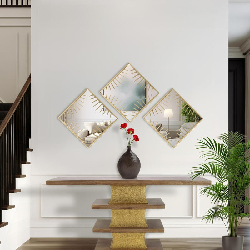 Howard Elliott Robin Baron Bambrick Square Mirror, Gold