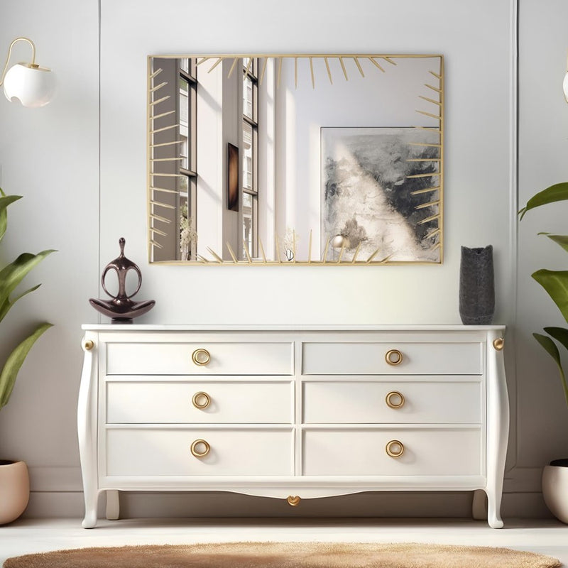 Howard Elliott Robin Baron Bambrick Rectangular Mirror, Gold