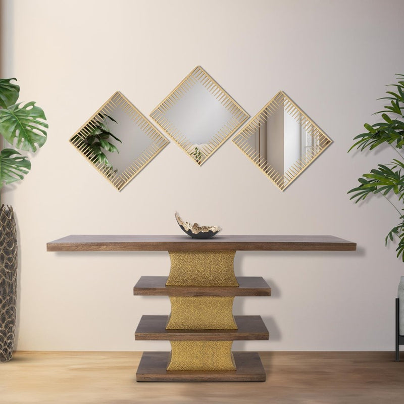 Howard Elliott Robin Baron Ayres Square Mirror, Gold