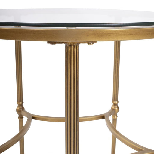 Howard Elliott Bonnifait Antique Gold Round Side Table, Bronze