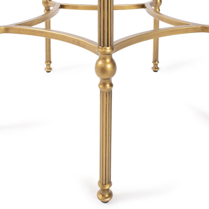 Howard Elliott Bonnifait Antique Gold Round Side Table, Bronze