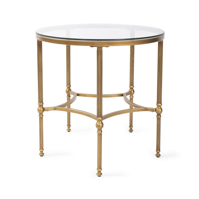 Howard Elliott Bonnifait Antique Gold Round Side Table, Bronze