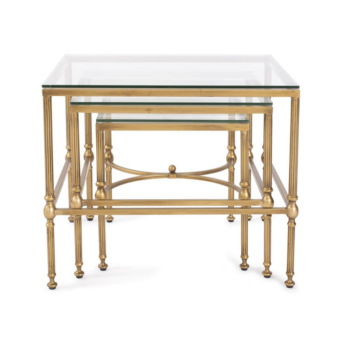 Howard Elliott Bonnifait Antique Gold Nesting Tables, Bronze