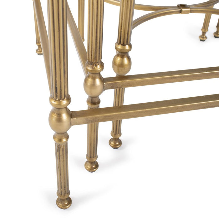 Howard Elliott Bonnifait Antique Gold Nesting Tables, Bronze