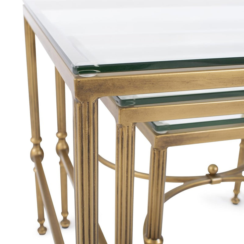 Howard Elliott Bonnifait Antique Gold Nesting Tables, Bronze
