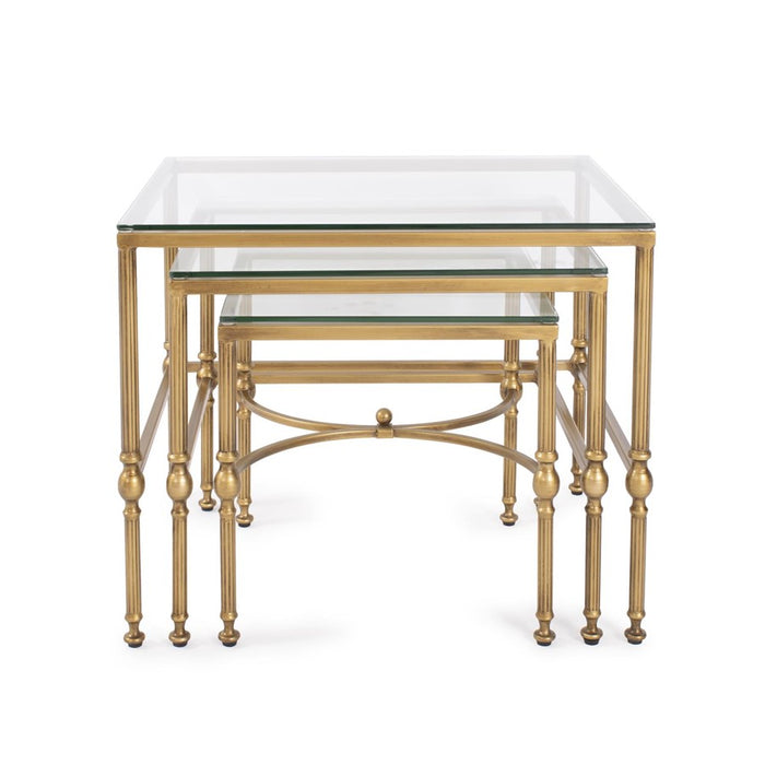 Howard Elliott Bonnifait Antique Gold Nesting Tables, Bronze