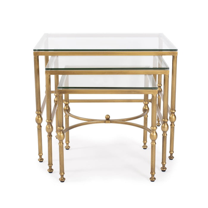 Howard Elliott Bonnifait Antique Gold Nesting Tables, Bronze