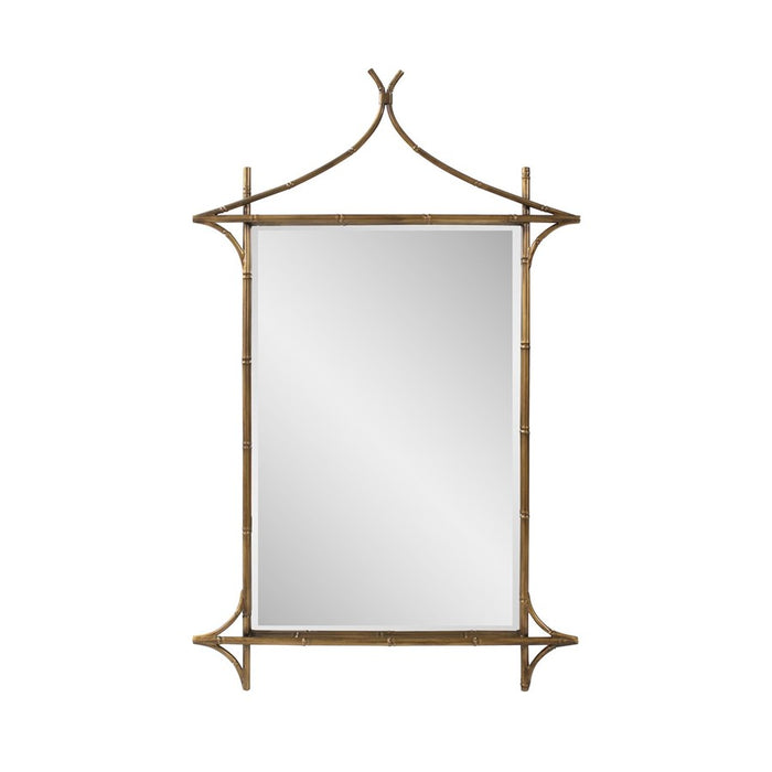 Howard Elliott Moreau Metal Bamboo Styled Mirror, Gold - 170077