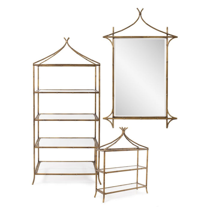 Howard Elliott Moreau Metal Bamboo Styled Mirror, Gold