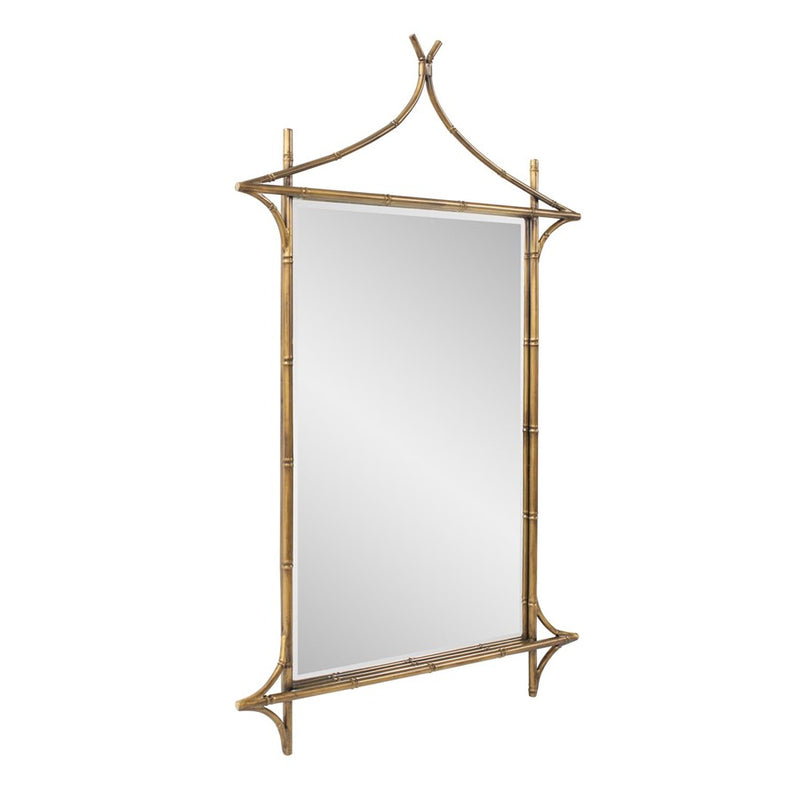 Howard Elliott Moreau Metal Bamboo Styled Mirror, Gold