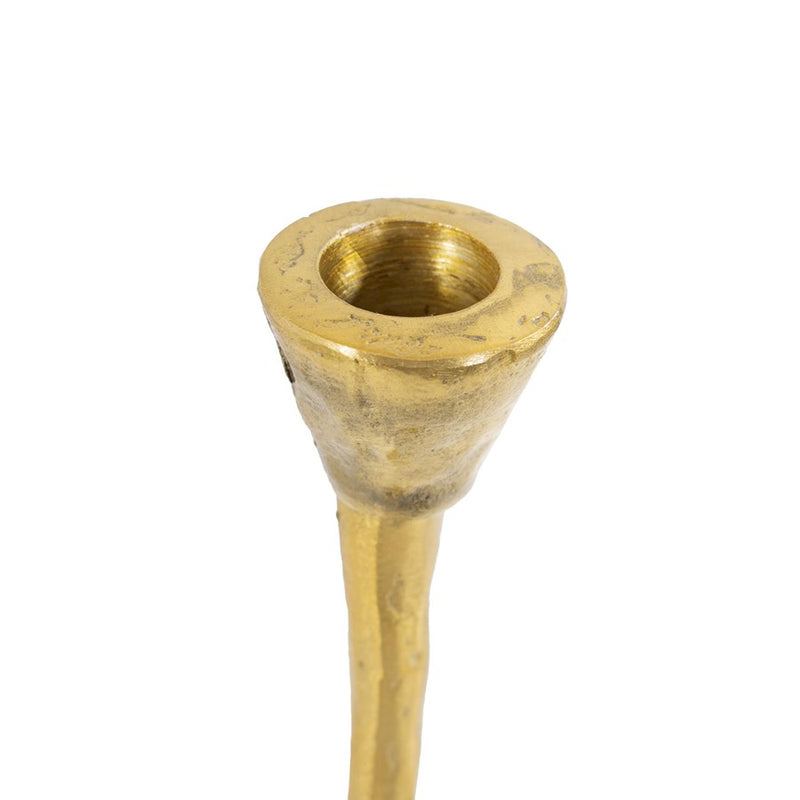 Howard Elliott Beiner Tall Candle Holder, Antique Brass