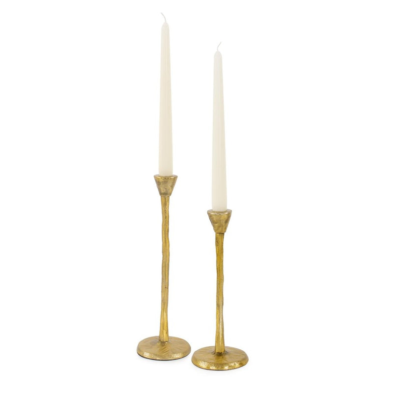 Howard Elliott Beiner Tall Candle Holder, Antique Brass