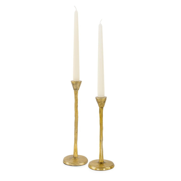 Howard Elliott Beiner Short Candle Holder, Antique Brass