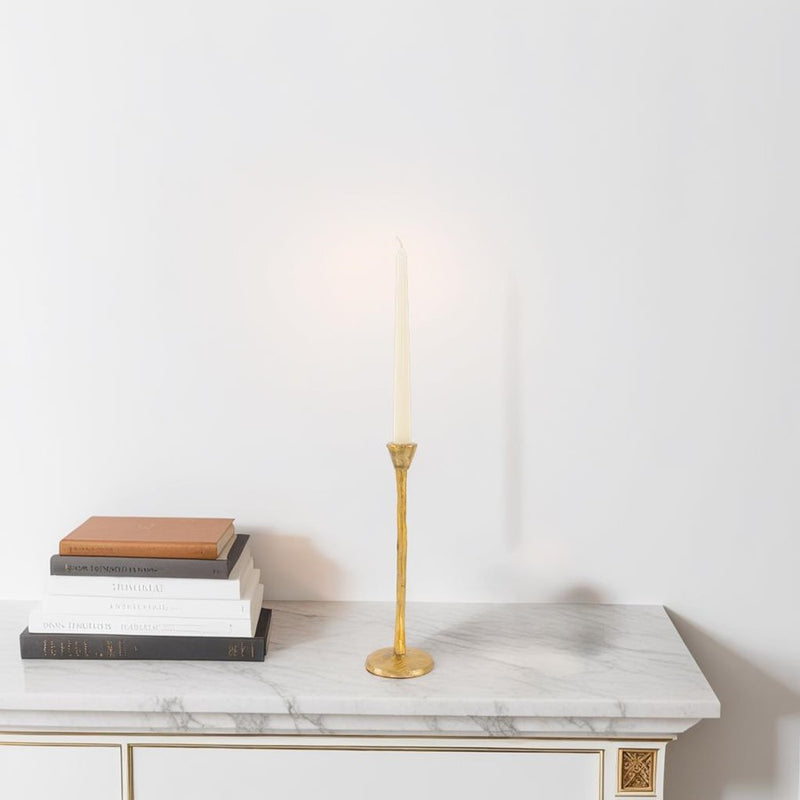 Howard Elliott Beiner Short Candle Holder, Antique Brass