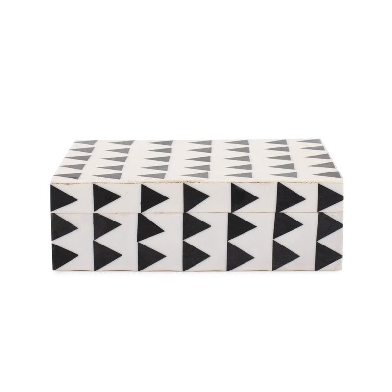 Howard Elliott Art Deco Decorative Lidded Box, Black/white - 190018