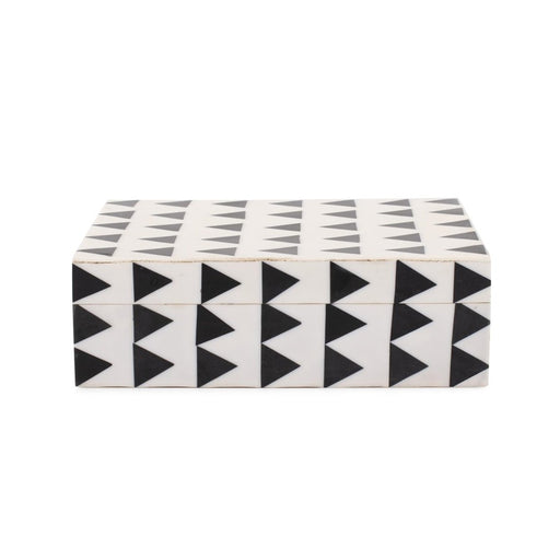 Howard Elliott Art Deco Decorative Lidded Box, Black/white - 190018