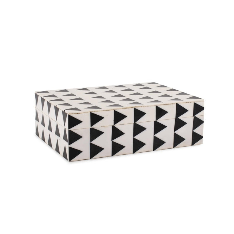 Howard Elliott Art Deco Decorative Lidded Box, Black/white