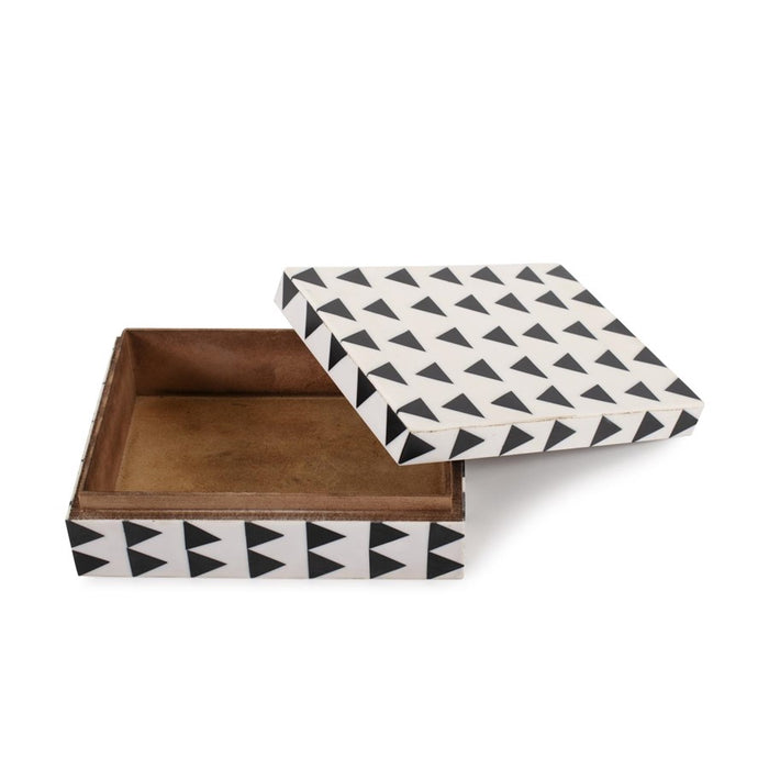 Howard Elliott Art Deco Decorative Lidded Box, Black/white