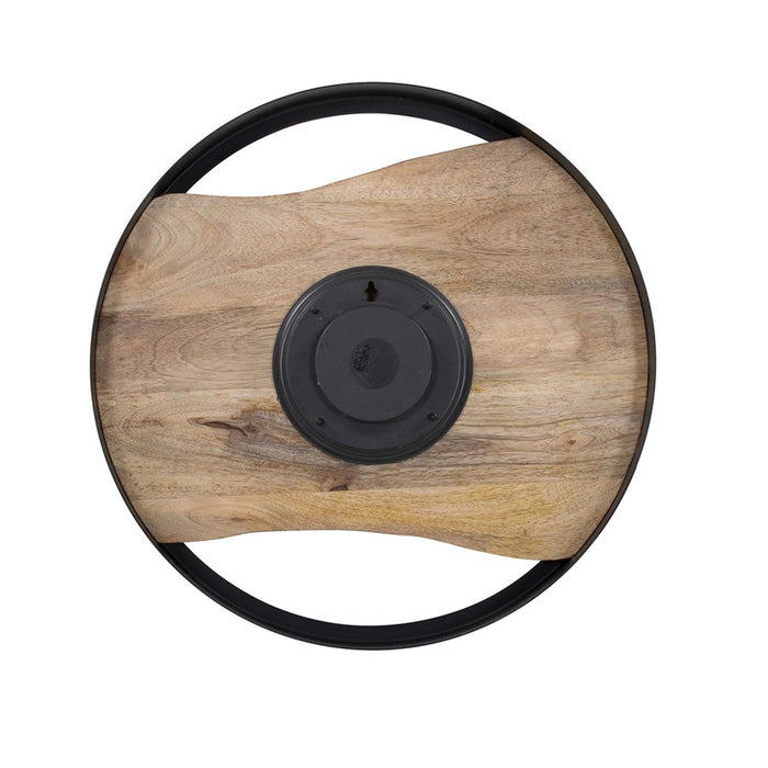 Howard Elliott Live Edge Round Clock, Black/Brown