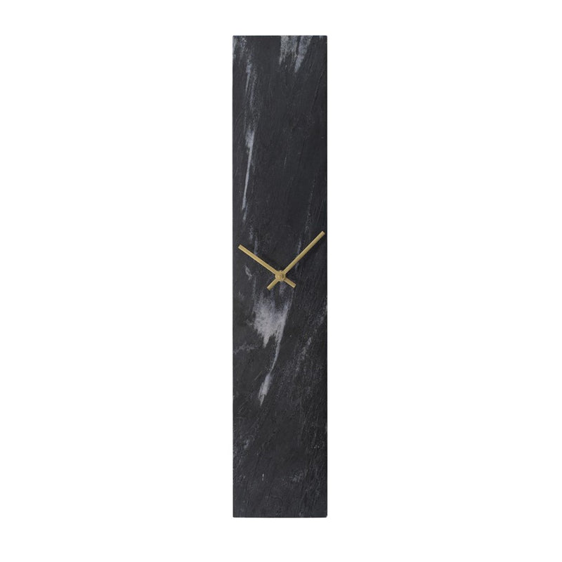 Howard Elliott Mies Black Marble Monolith Clock, Black/Gold - 190024