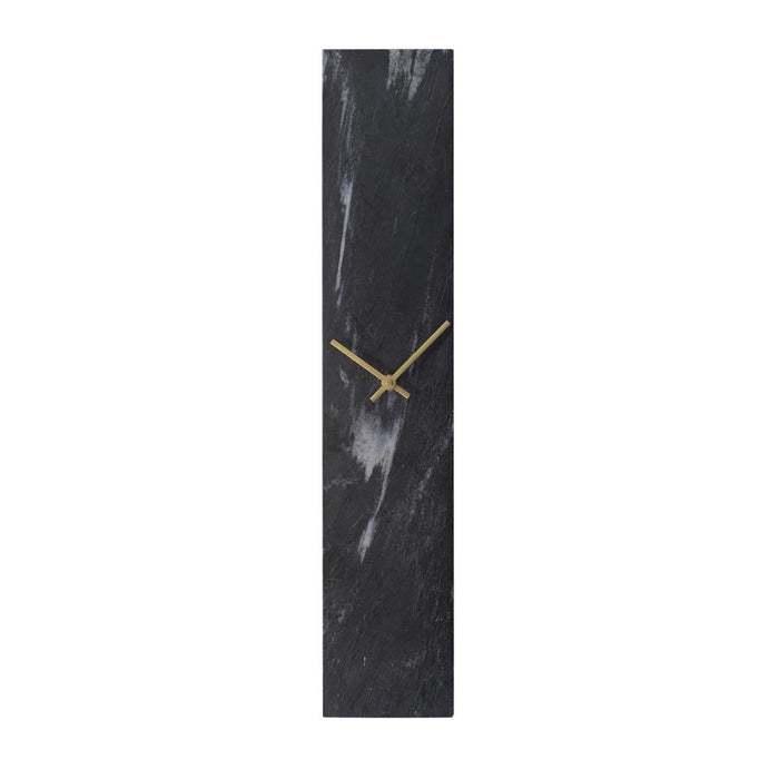 Howard Elliott Mies Black Marble Monolith Clock, Black/Gold - 190024
