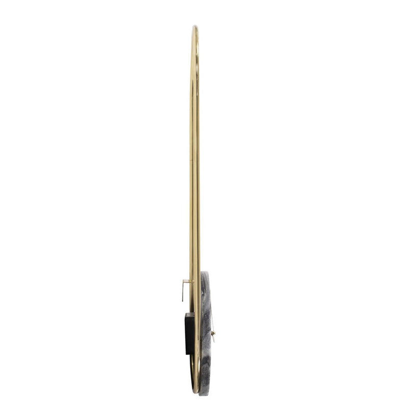 Howard Elliott Balance of Mies Marble/Stainless Steel Clock, Black/Gold