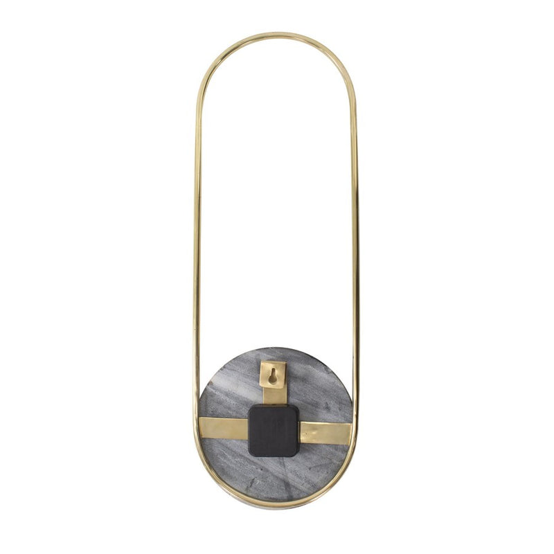 Howard Elliott Balance of Mies Marble/Stainless Steel Clock, Black/Gold