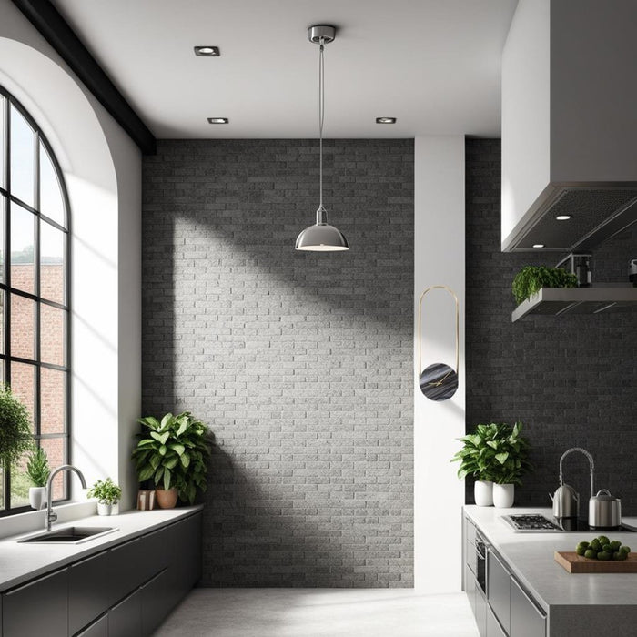 Howard Elliott Balance of Mies Marble/Stainless Steel Clock, Black/Gold