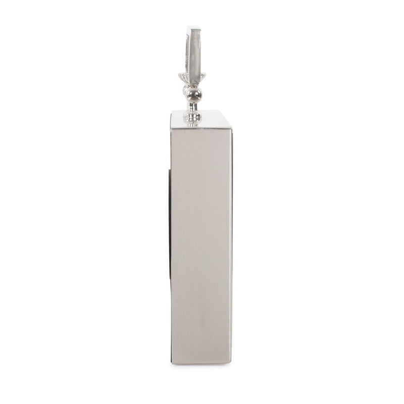 Howard Elliott Herbert Handled Table Clock, Polished Nickel