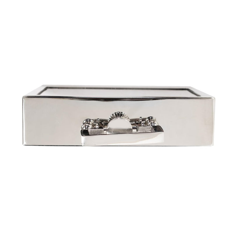 Howard Elliott Herbert Handled Table Clock, Polished Nickel