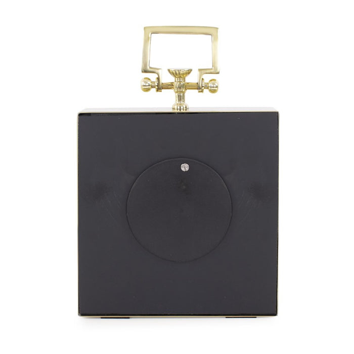 Howard Elliott Herbert Handled Table Clock, Polished Gold