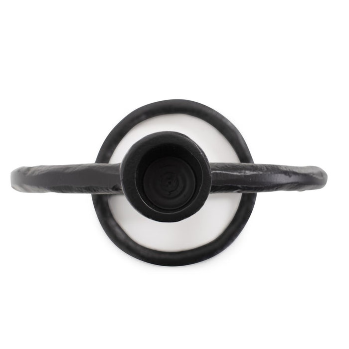 Howard Elliott Single Circle Arman Aluminum Candlestick, Black