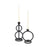 Howard Elliott Single Circle Arman Aluminum Candlestick, Black