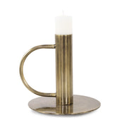 Howard Elliott Italo Tall Antique Brass Candle Holder/Handle - 190033