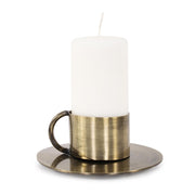 Howard Elliott Italo Short Antique Brass Candle Holder/Handle - 190034