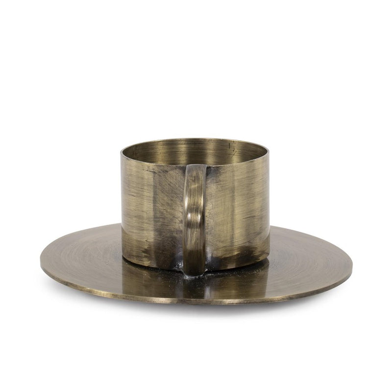 Howard Elliott Italo Short Antique Brass Candle Holder/Handle