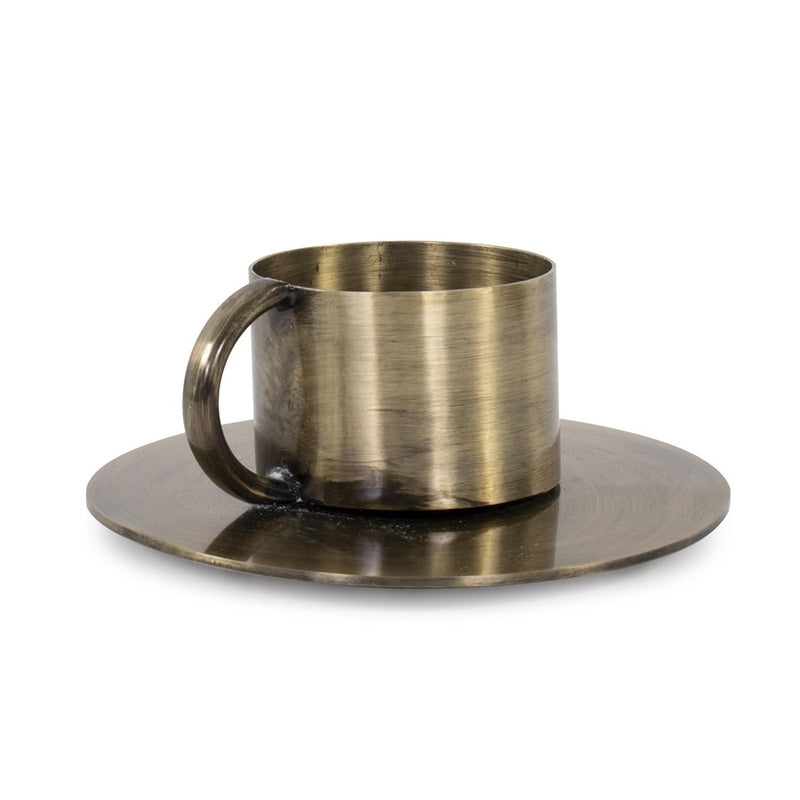 Howard Elliott Italo Short Antique Brass Candle Holder/Handle