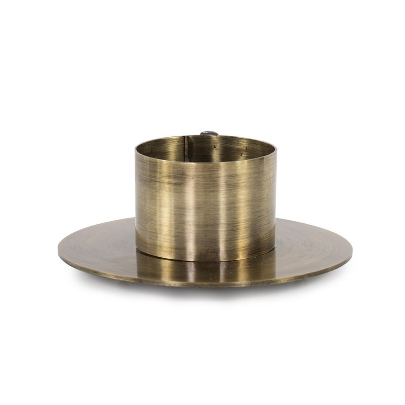 Howard Elliott Italo Short Antique Brass Candle Holder/Handle