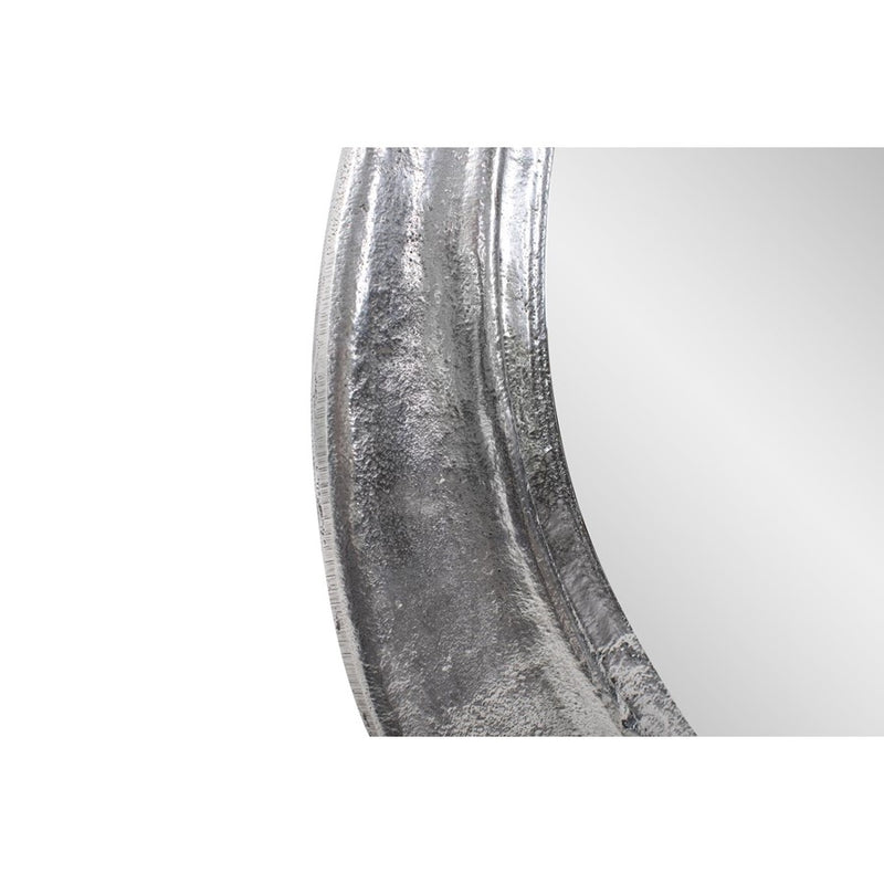 Howard Elliott Martine Abstract Cast Iron Mirror, Silver