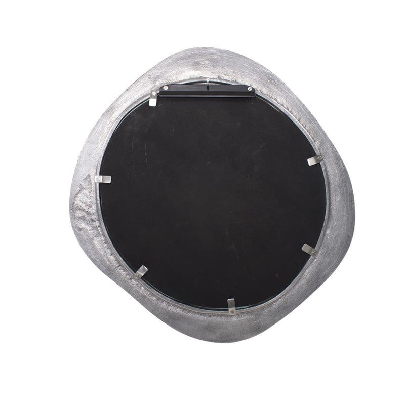 Howard Elliott Martine Abstract Cast Iron Mirror, Silver