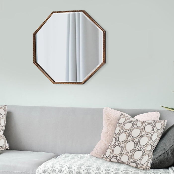 Howard Elliott Bastian Octagon Mirror, Antique Bronze