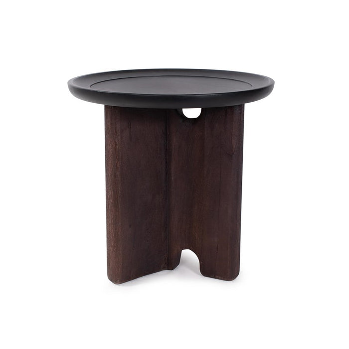 Howard Elliott Rounded Bollack Tray Side Table, Brown/Black - 210005