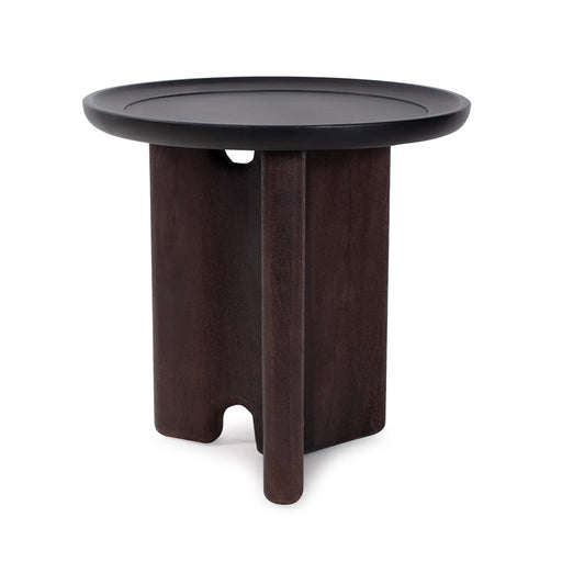 Howard Elliott Rounded Bollack Tray Side Table, Brown/Black
