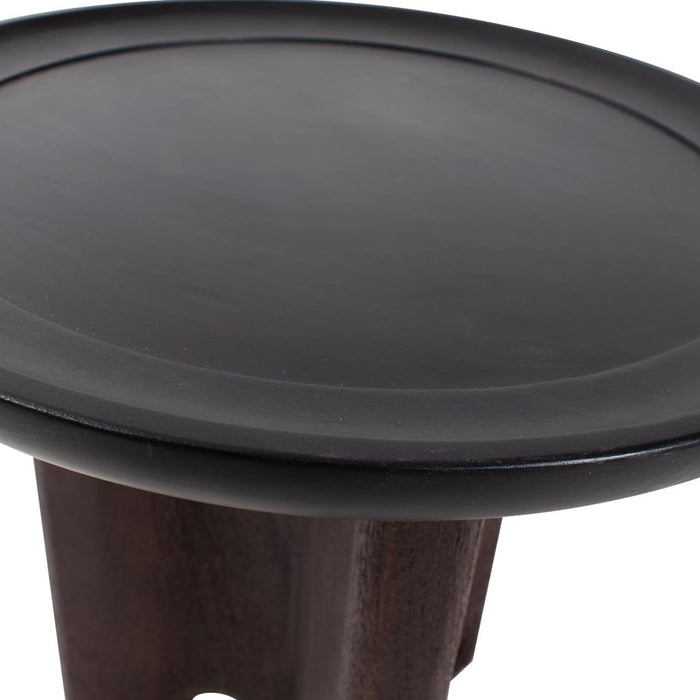 Howard Elliott Rounded Bollack Tray Side Table, Brown/Black